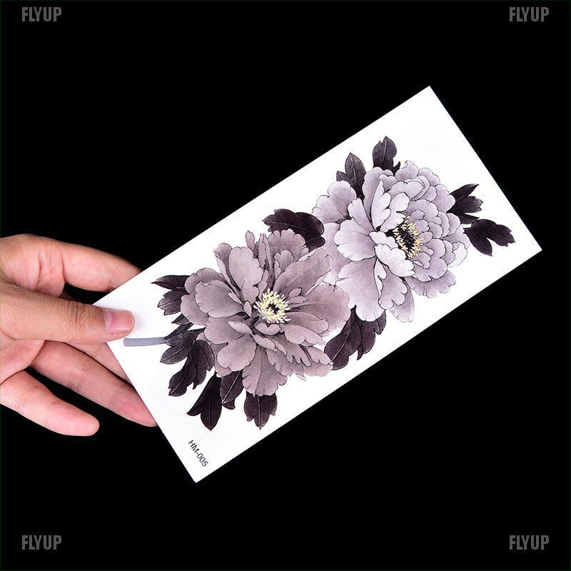 flyup-สติกเกอร์รอยสักชั่วคราว-จีน-ดอกโบตั๋น-ดอกไม้-แขน-ร่างกาย-กันน้ํา-สําหรับผู้หญิง