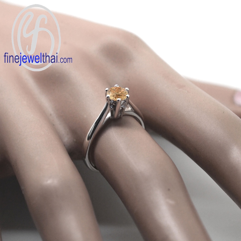 finejewelthai-แหวนซิทริน-ซิทริน-แหวนพลอย-พลอยแท้-พลอยประจำเดือนเกิด-citrine-silver-ring-birthstone-r1343ct