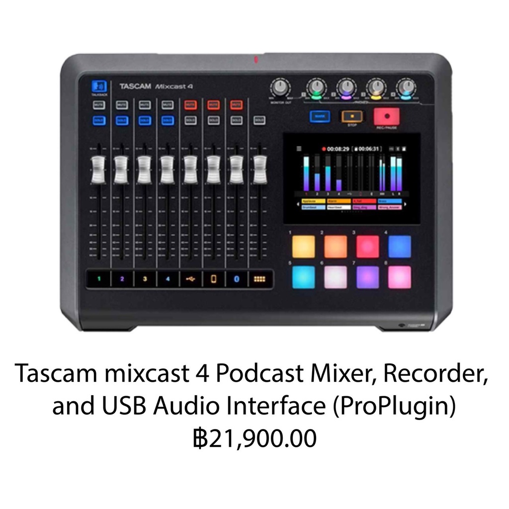 Tascam mixcast 4 Podcast Mixer, Recorder, and USB Audio Interface
