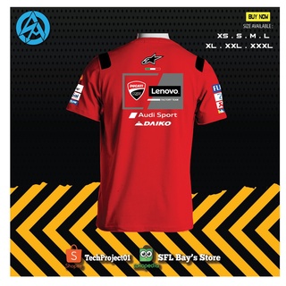 ใหม่ เสื้อยืด ลาย Ducati Lenovo Team MotoGP คุณภาพดี ราคาถูก 2021