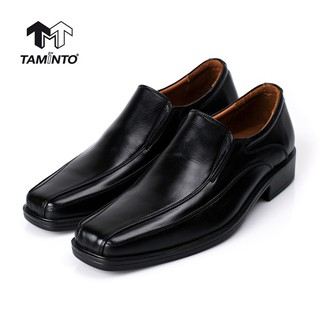 สินค้า ส่งฟรี!! Taminto รองเท้าผู้ชาย รองเท้าหนังแท้ แบบสวม รองเท้าคัชชู รองเท้าทำงาน รองเท้าหัวตัด B5901 Men\'s Loafers