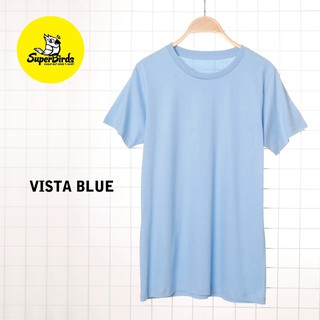 สินค้า ถูกสุด!!! Superbirds เสื้อยืดสีพื้น คอกลม - สีฟ้าอ่อน Vista Blue *Cotton T-Shirt เสื้อเปล่า เสื้อยืดคอตตอน แขนสั้น*