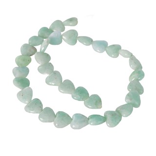 ลูกปัดหินแท้เม็ดรูปหัวใจ หินอมาซอไนท์ (Amazonite) 12 mm - (LZ-0241 สีเขียว)