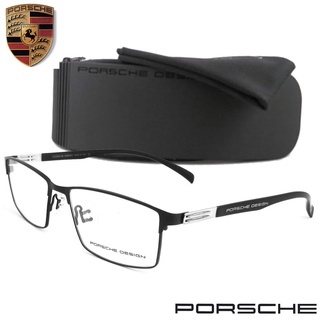 Porsche แว่นตา รุ่น 9233 C-1 สีดำ กรอบเต็ม ขาสปริง ไม่ใช้น็อต วัสดุ สแตนเลส สตีล (สำหรับตัดเลนส์) กรอบแว่นตา Eyeglasses
