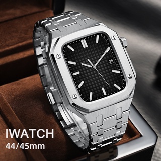 ภาพหน้าปกสินค้าชุดสายนาฬิกาข้อมือ สเตนเลส โลหะ 44 มม. สําหรับ Apple Watch Band iWatch Series 6 SE 5 4 ที่เกี่ยวข้อง