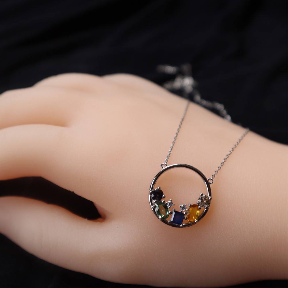 จี้พร้อมสร้อย-เงิน-92-5-ชุบโรเดียม-pendent-amp-necklace-silver92-5-multisapphire-rhodium-plating