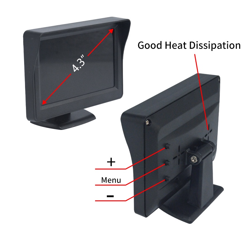 หน้าจอมอนิเตอร์รถยนต์-4-3-นิ้ว-สําหรับกล้องมองหลัง-tft-lcd-hd-ดิจิทัล-4-3-นิ้ว-pal-ntsc