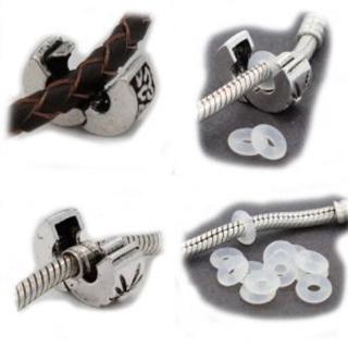 ภาพหน้าปกสินค้า✿AUTU 100PCS Silicone Rubber Stoppers Ring Bead Spacer Charm Bracelet For Jewelry DIY ที่เกี่ยวข้อง