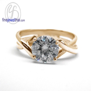 Finejewelthai-แหวนเพชร-แหวนเงิน-เพชรสังเคราะห์-เงินแท้925-Diamond-CZ-Silver-Ring-R1040cz-Rd-g/ pg