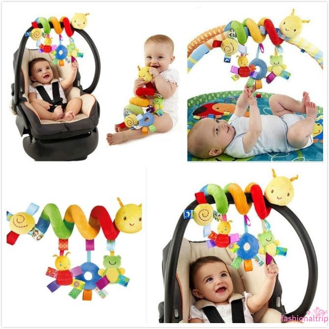 att-baby-kids-pram-stroller-bed-around-spiral-hanging-activity-soft-plush-toys