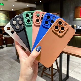 เคสนิ่มคลุมกล้อง  สำหรับ iPhone 15 Pro Max 15 Pro /15/14 promax/pro/plus /14/13 เคสนิ่มหลากสีคลุมป้องกันเลนส์กล้อง