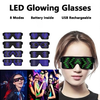 ภาพหน้าปกสินค้าใหม่ แว่นตากันแดดแฟชั่น มีไฟกระพริบ LED 8 แบบ สําหรับงานปาร์ตี้ ไนท์คลับ ที่เกี่ยวข้อง