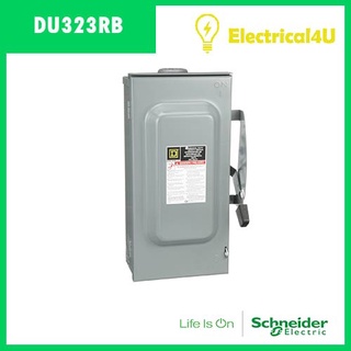 Schneider Electric DU323RB เซฟตี้ สวิตซ์ แบบไม่มีฟิวส์ใช้เป็นสะพานไฟ สำหรับใช้ภายนอกอาคาร 100A 3เฟส 240V