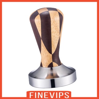 Premium Coffee Tamper Rustproof Wood Handle Flat Base for Espresso Maker