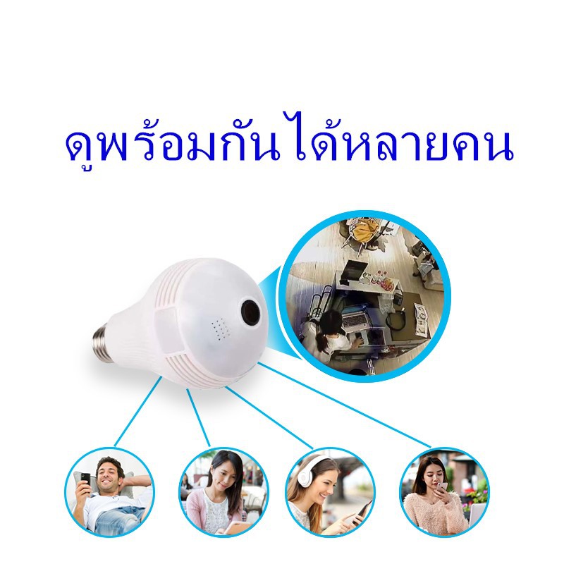 fnkvision-กล้องวงจรปิด-กล้องหลอดไฟ-ชัดแม้ไม่มีแสงเลยการตรวจสอบ-แสงเครื่อง-dual-use-ull-ไร้สาย-2-ล้าน-wifi