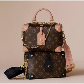 Louis M45571 LV monogram compact suitcase casual handbag petite malle souple with jacquard strap