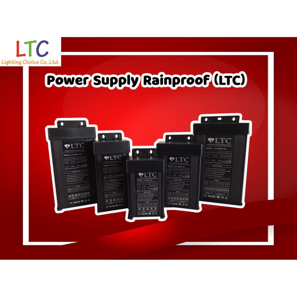 ราคาและรีวิวSwitching Power Supply หม้อแปลงกันฝน LTC 12v 60w,120w,200w,300w,400w สินค้ารับประกัน1ปี