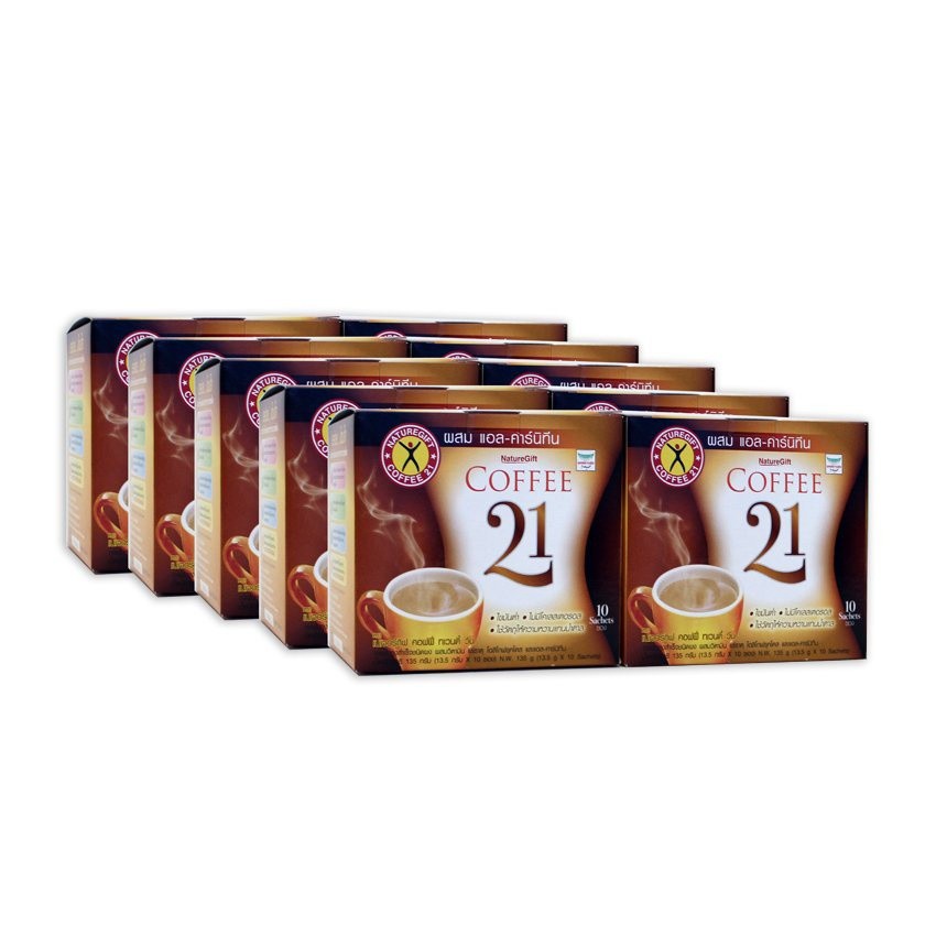 ภาพหน้าปกสินค้าNatureGift Coffee 21 เนเจอร์กิฟ คอฟฟี่ ทเวนตี้ วัน 1 ชุด มี 10 กล่อง (กล่องละ 10 ซอง)