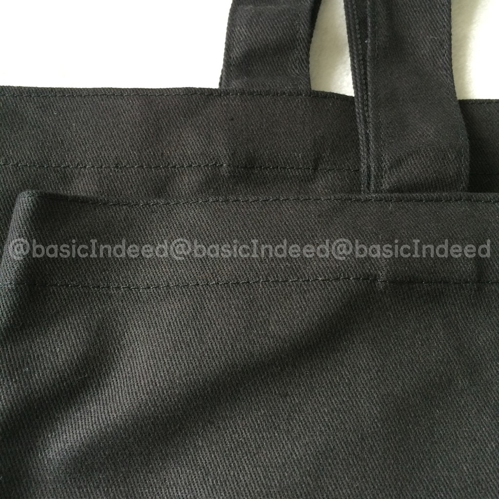 basic-indeed-tote-bag-กระเป๋าผ้า-สีดำ-กระเป๋าผ้าดำ