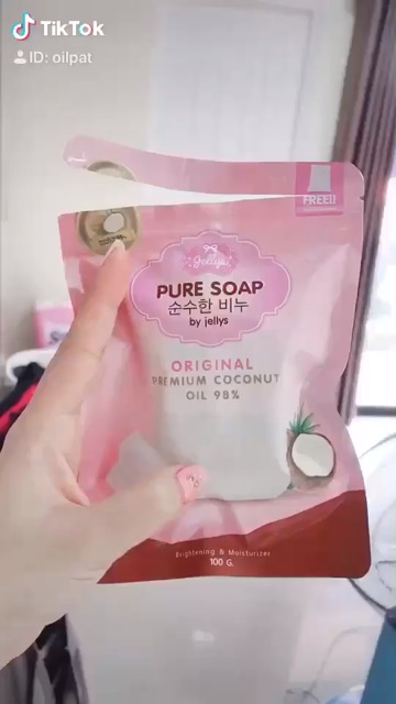 แท้-puresoap-สบู่ฟอกผิวขาวใสมะพร้าวสด-ขาวนุ่มเด้งอิ่มน้ำตั้งแต่ครั้งแรกที่ใช้