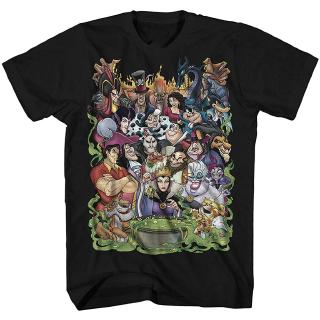 เสื้อยืดลายกราฟฟิกเสื้อยืดคอกลมแขนสั้นพิมพ์ลาย Disney Villains Group