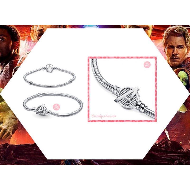 (ของแท้100)Pandora silver bracelet Marvel x pandora ข้อมือ Avengers