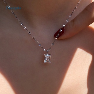 Fancyqube สร้อยคอโซ่ชุบทอง 18K จี้เพชรทดสอบเจ้าหญิง 1 Ct D Moissanite 925 เงิน