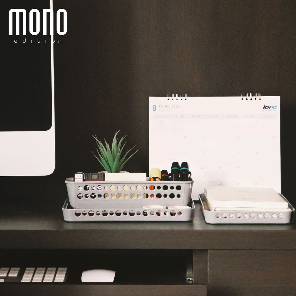 clip-pac-mono-ตะกร้า-ตะกร้าใส่ของ-ตะกร้าสี่เหลี่ยม-ใบเล็ก-รุ่น-s3-3601-สีเทา-1-แพ็ก-3-ชิ้น