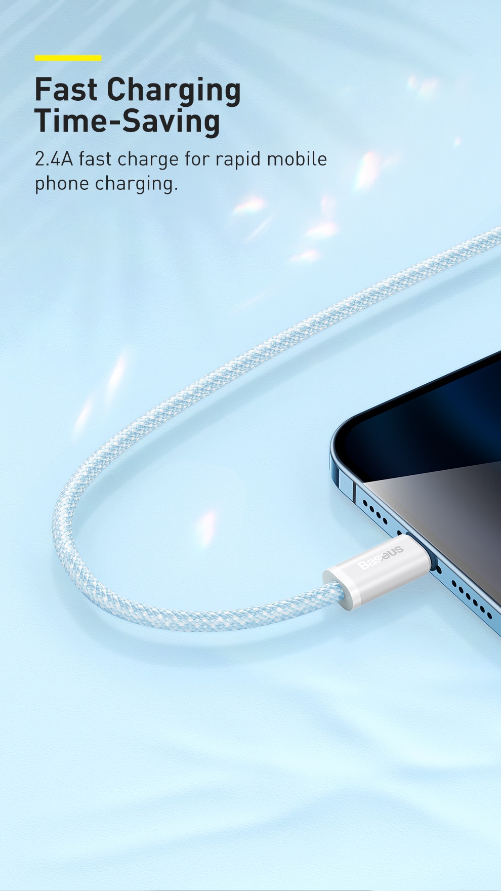 ลองดูภาพสินค้า Baseus  สายชาร์จ USB 2.4A สําหรับ iPhone 12 13 Pro Max