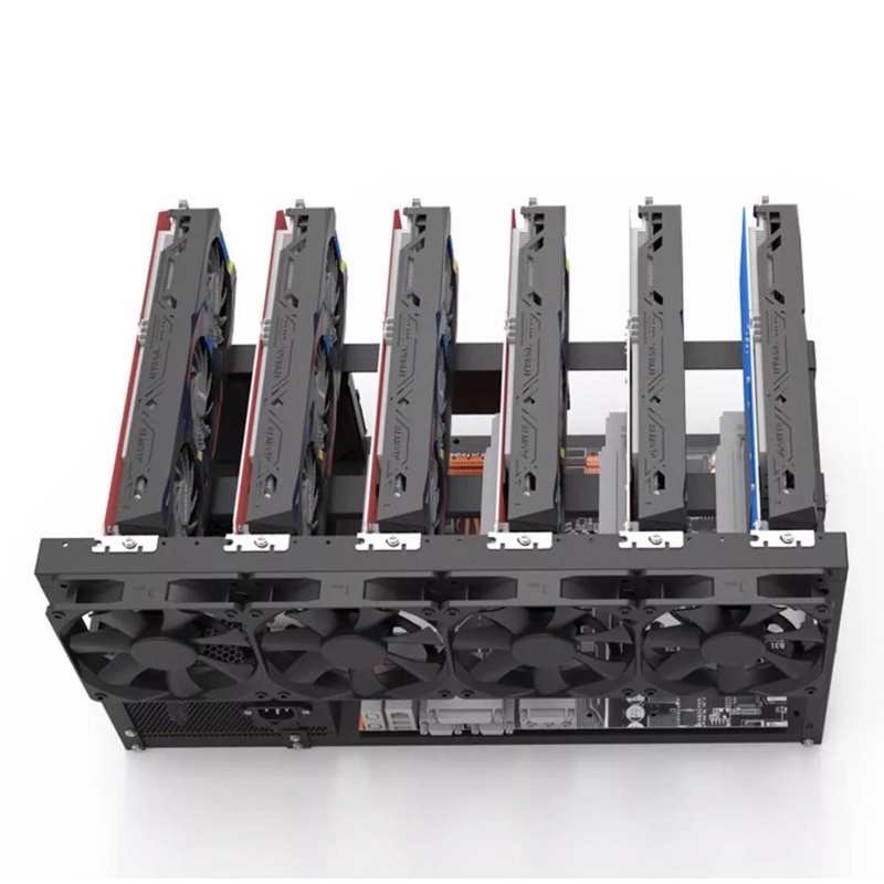 ขายดี โครงริกเหล็ก 6 ใบ Mining Rig 6 GPU open case ขนาดเล็ก กระทัดรัด ...