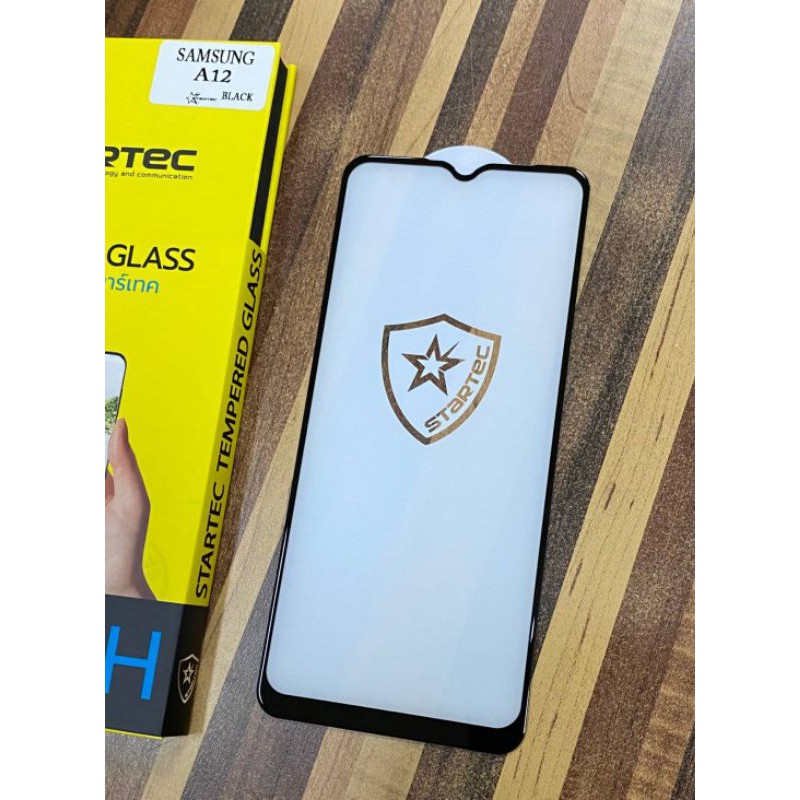 ฟิล์มกระจกนิรภัยเต็มจอ-samsung-a12-ยี่ห้อstartec-สวย-วัสดุคุณภาพสูง-ทัชลื่นปกป้องหน้าจอได้ดี