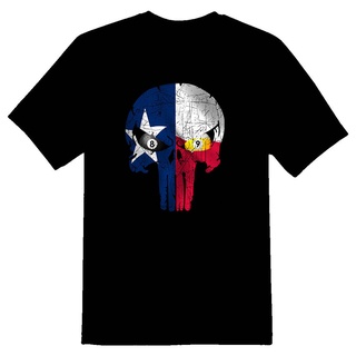 เสื้อยืดผู้ชาย เสื้อยืด พิมพ์ลาย Texas Punisher 8 9 Ball Billiards Eight Nine สไตล์วินเทจ สําหรับวัยรุ่น ฟิตเนส วันหยุด