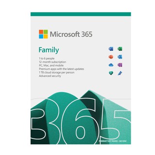 ภาพหน้าปกสินค้าMicrosoft M365 Family English APAC EM Subscr 1YR Medialess P8 (SWP-000323) ซึ่งคุณอาจชอบสินค้านี้