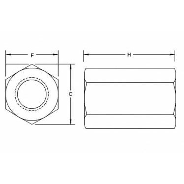 ราคาถูก-ข้อต่อสตัดชุบขาวเกลียวหุน-hex-coupling-nuts