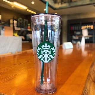 แก้วพลาสติก Starbuck cup 2 ชั้น (สีเขียว)