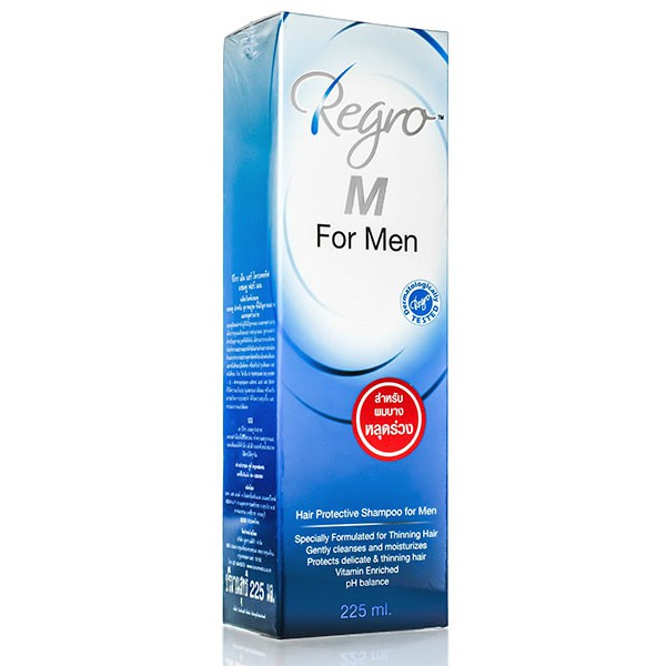 regro-hair-protective-shampoo-for-men-225ml-รีโกร-แชมพูลดปัญหาผมร่วง-ผมร่วง-ผมล้าน-ผมบาง-แชมพูสำหรับผู้ชาย-x1-ขวด