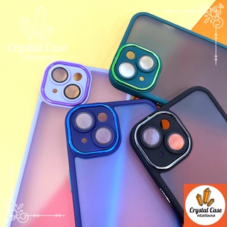 เคสขอบสีหลังขุ่นกันเลนส์กล้อง Realme C21Y C25Y C11 2021 5 5i 5S 6i C3 C35 ขอบสี เลนส์เงา