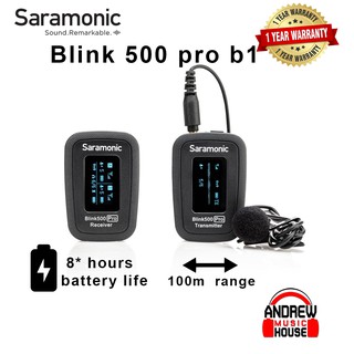 Saramonic Blink 500 Pro B1 ใหม่ล่าสุดมาพร้อมตลับชาร์จ หน้าจอบอกสถานะ ประกันศูนย์1ปี ของพร้อมส่ง.