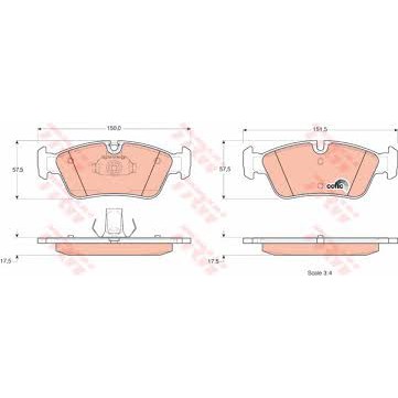 ผ้าดิสเบรคหน้า-bmw-323i-e46-trw