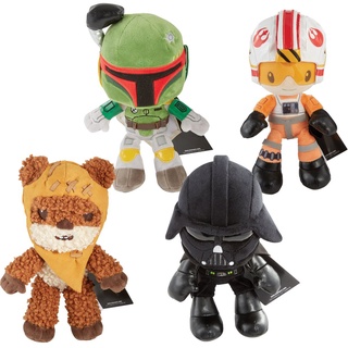 Mattel Star Wars Plush 8-in Character Dolls ตุ๊กตาผ้าสตาร์วอร์ Stormtrooper, Boba Fett, Darth Vader, Ewok รุ่น GXB23