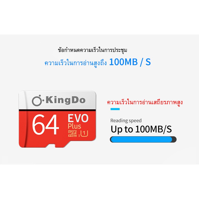 ภาพหน้าปกสินค้าSD CARD 64GB EVO PLUS CLASS 10 พร้อมอแดปเตอร์ 64 GB