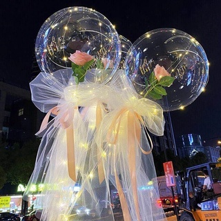 ภาพหน้าปกสินค้าDIY LED Light Bobo Ball Rose Flower Stick Balloons for Valentine\'s Day Party Decoration Wedding Decoration Balloons ซึ่งคุณอาจชอบราคาและรีวิวของสินค้านี้