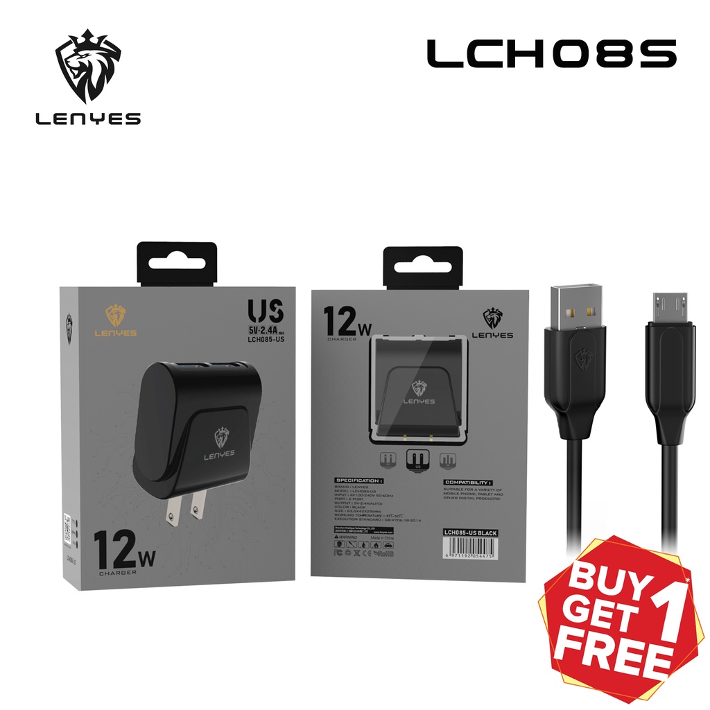 ซื้อ1แถม1-หัวชาร์จ-usb-lenyes-รุ่น-lch085