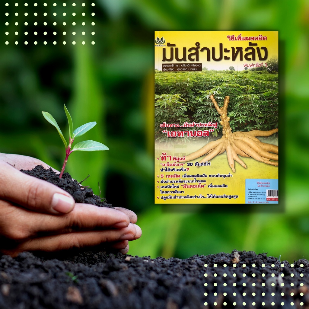 หนังสือ-วิธีเพิ่มผลผลิต-มันสำปะหลัง-พบกับ-5-เทคนิคเพิ่มผลผลิตมัน-แบบต้นทุนต่ำ-มันสำปะหลังระบบน้ำหยด-เทคนิคใหม่