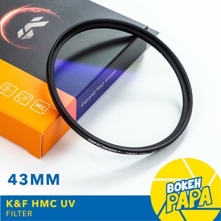 สินค้า K&F 43mm MC UV Filter ชิ้นแก้ว Japan ( ฟิลเตอร์ ขนาดบางเป็นพิเศษ ) ( 43 mm )