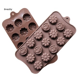 Livecity🍀แม่พิมพ์ซิลิโคน 15 ช่อง สําหรับทําน้ําแข็ง ช็อคโกแลต เยลลี่ พุดดิ้ง DIY