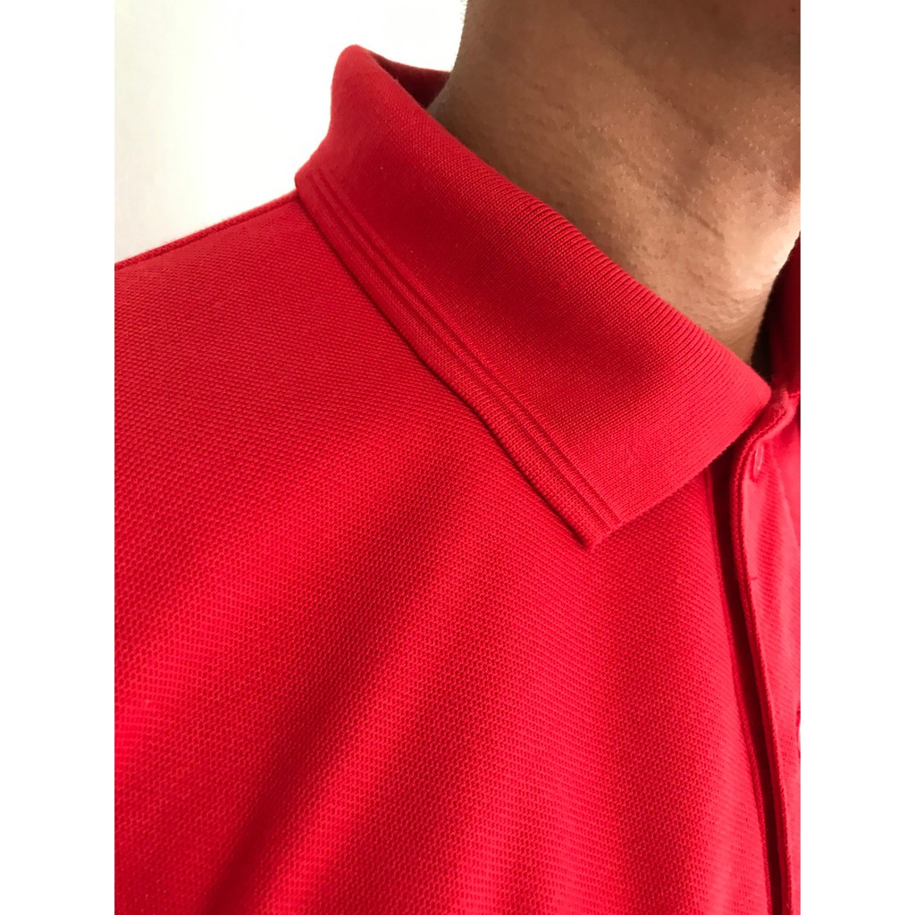 ภาพสินค้าพร้อมส่ง เสื้อโปโลสีพื้น เสื้อคอปก เสื้อโปโล-สีแดงผู้ชาย จากร้าน laohe11 บน Shopee ภาพที่ 1