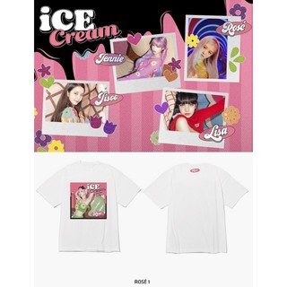 •Blackpink icecream T-Shirt / ROSE 1 [White]