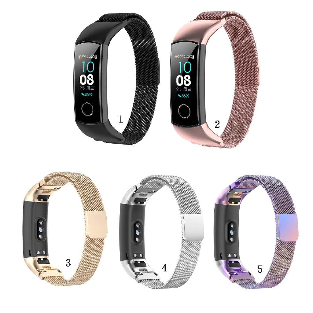 ภาพหน้าปกสินค้าสายนาฬิกาสแตนเลส Milanese สำหรับ Honor Band 4 NEC Band 5