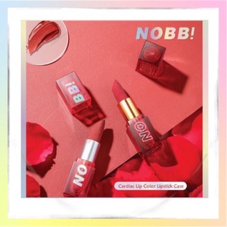 NOBB！ Cardiac Lip color Lipstick Case ลิปสติกเนื้อแมตซ์ รุ่นหัวใจคู่ แพ็คคู่ เนื้อสีเข้ม ติดทน